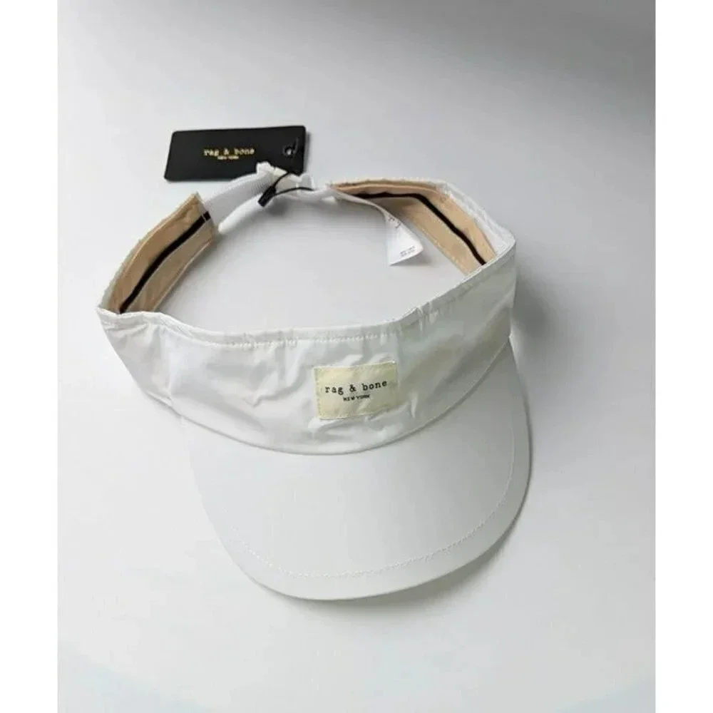 Rag & Bone Women's Addison Visor Polyester Hat Antique White (MSRP $85)